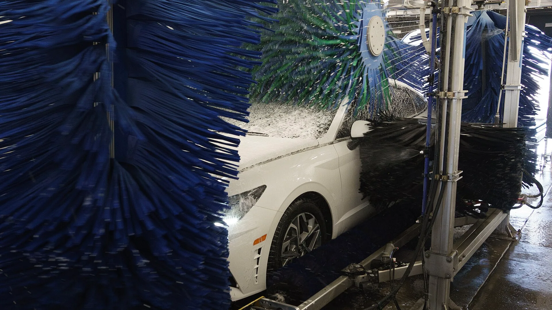The recently opened KwaPa Kar Wash is adjacent to the Cocopah Korner Convenience Store on the Cocopah Reservation, near Yuma, Arizona, on August 24, 2023. The carwash features a fast, efficient, and clean drive-through process that utilizes soft brushes, pressure water spray, cleansing foam, spotles. Seattle car wash washwater rules and water reclamation options