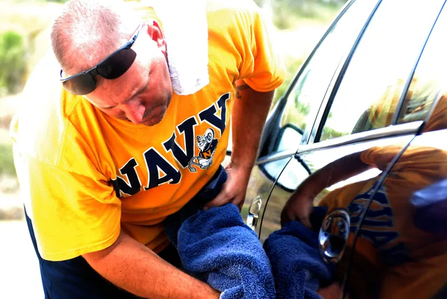 Navy Senior Chief Petty Officer Pat Zintel applies elbow grease as he dries a vehicle during a car wash fundraiser for Joint Task Force Guantanamo's Navy Expeditionary Guard Battalion Chief Petty Officer Association, July 19, 2008, at U.S. Naval Station Guantanamo Bay's car wash lot. The funds suppo. The new-hire checklist for a car wash business
